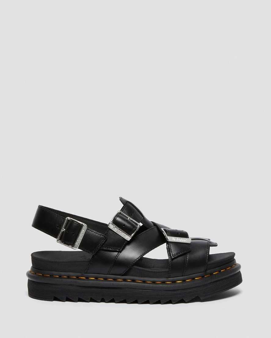 Černé pánské sandály dr. martens terry ii s páskem