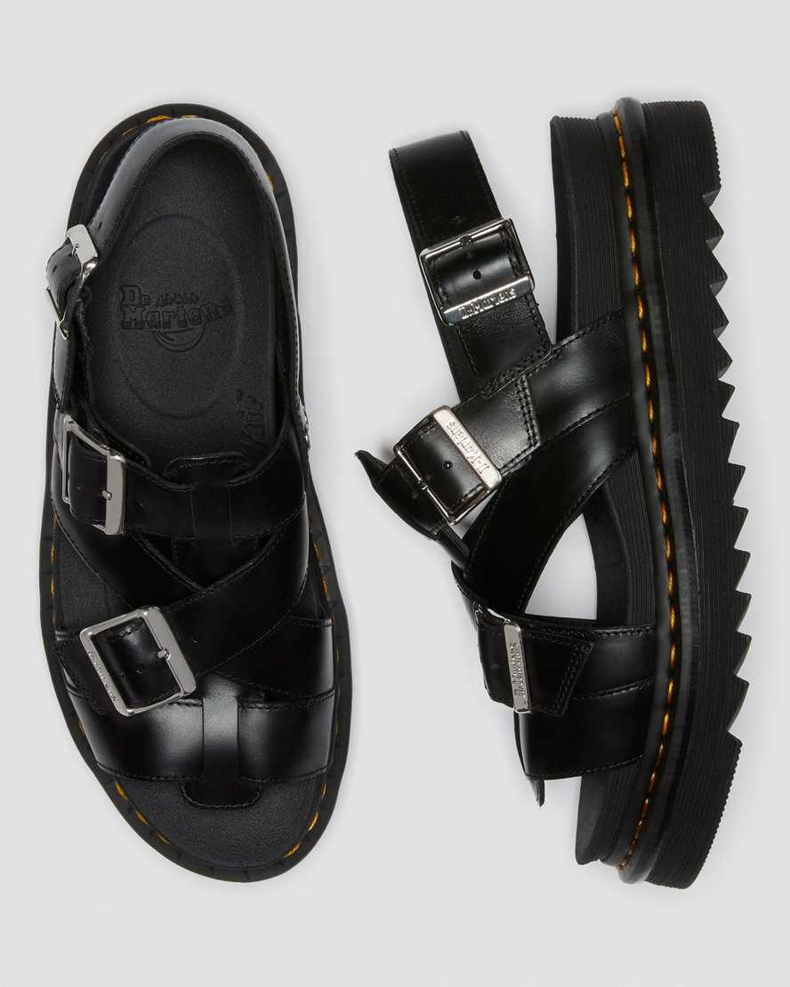 Černé pánské sandály dr. martens terry ii s páskem