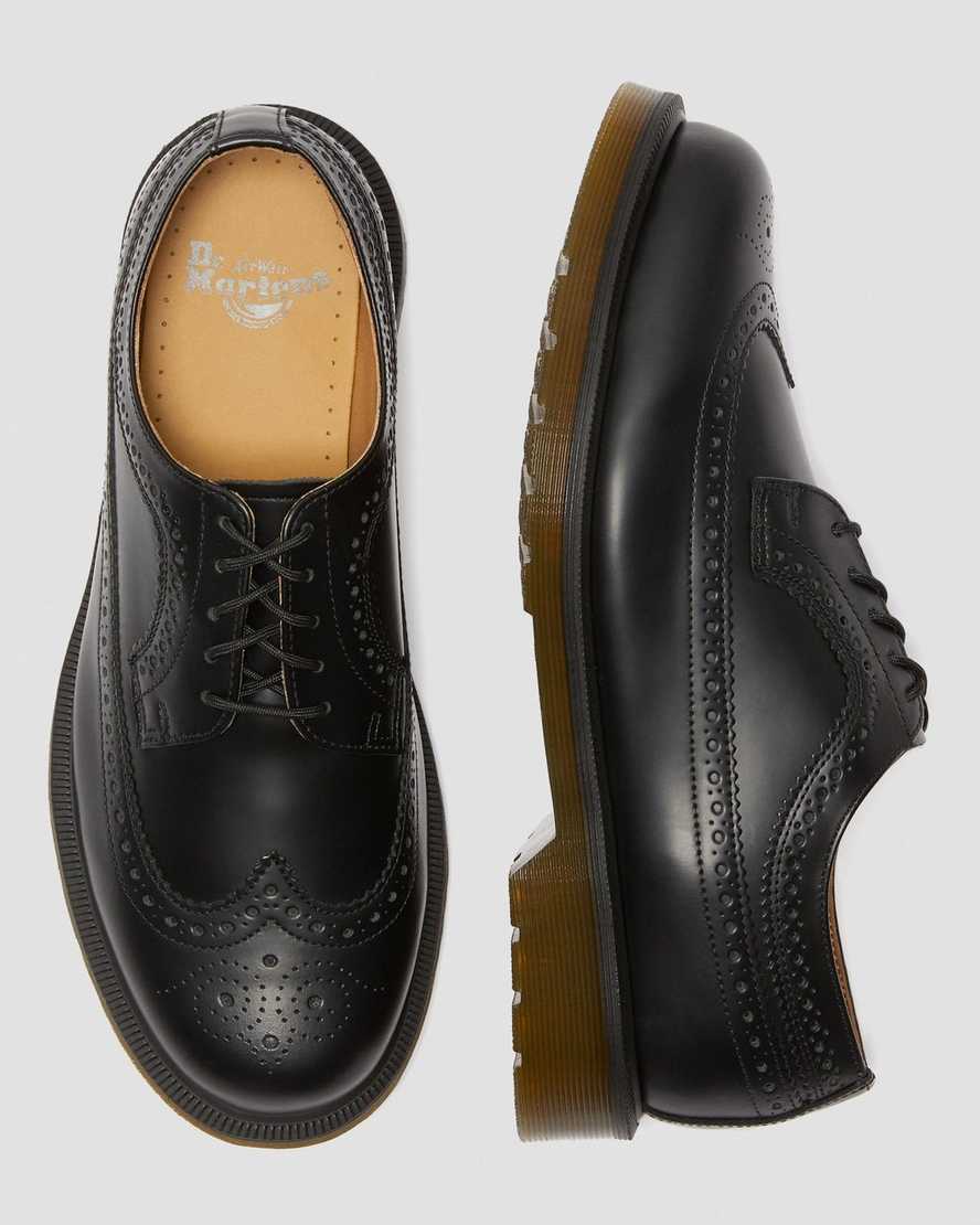 Černé pánské boty dr. martens 3989 smooth brogue