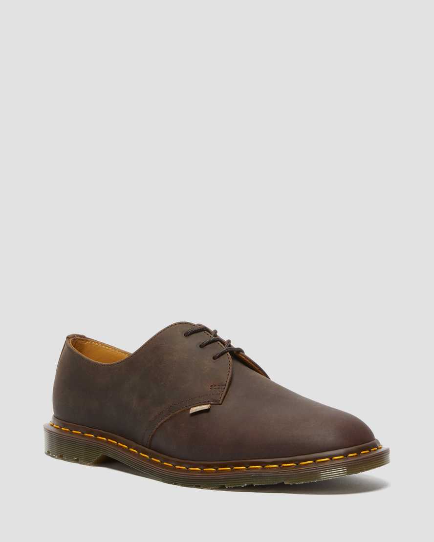 hnědé šněrovací boty dr. martens archie ii jjjjound crazy horse