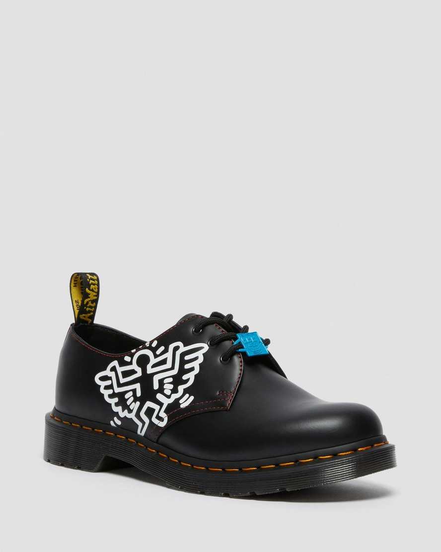 Černé pánské oxfordské boty dr. martens keith haring 1461 smooth