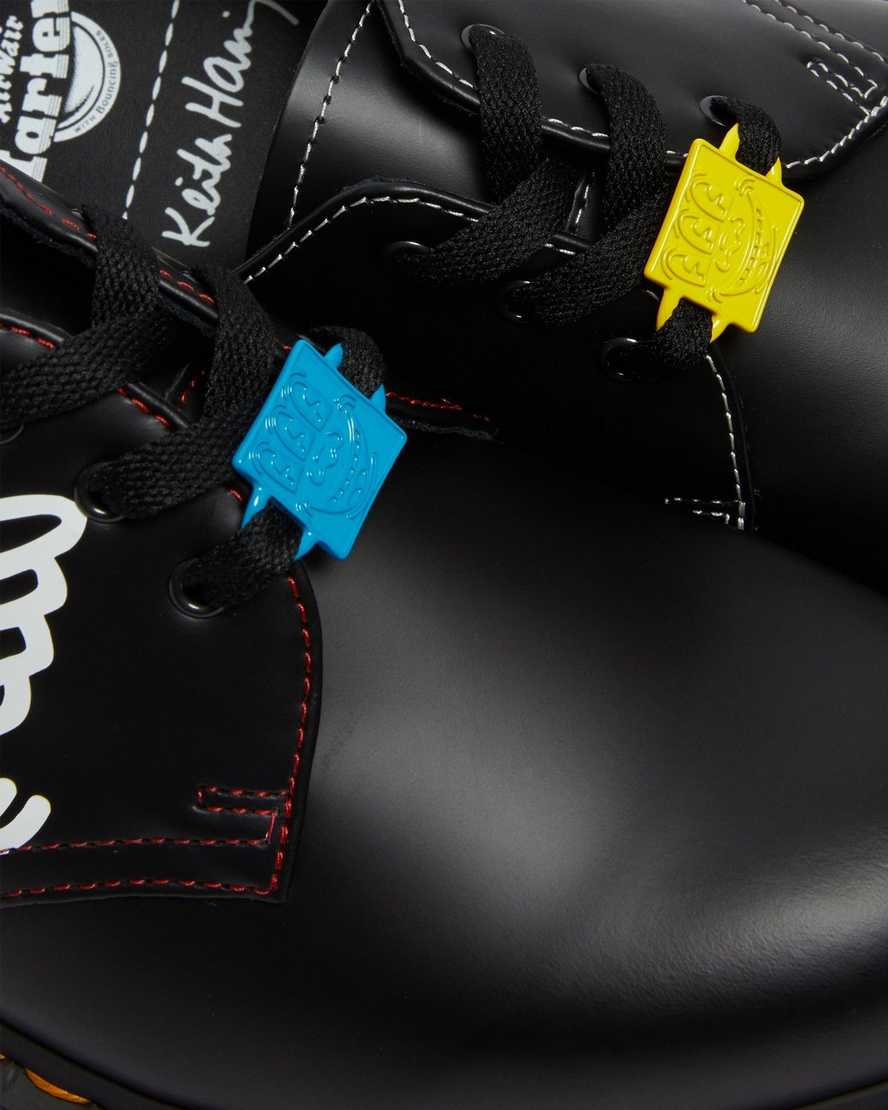 Černé pánské oxfordské boty dr. martens keith haring 1461 smooth