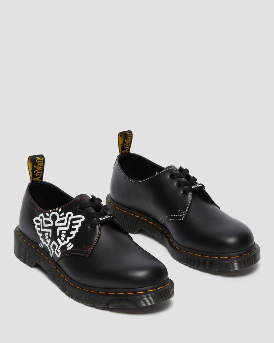 Černé pánské oxfordské boty dr. martens keith haring 1461 smooth