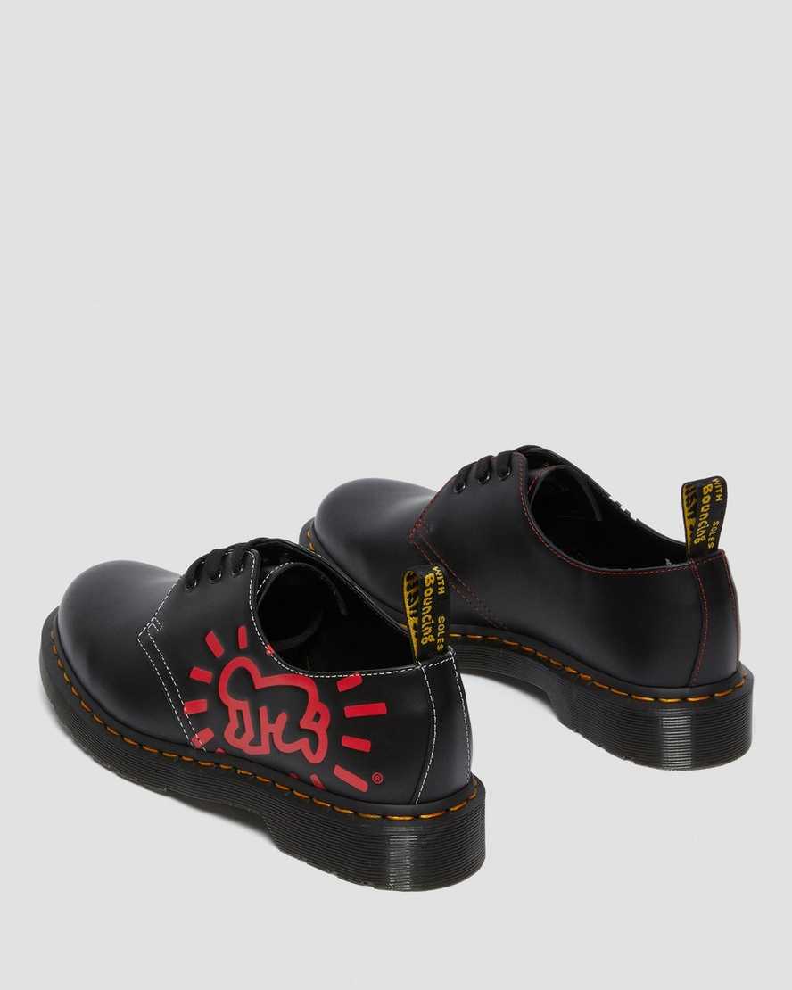 Černé pánské oxfordské boty dr. martens keith haring 1461 smooth