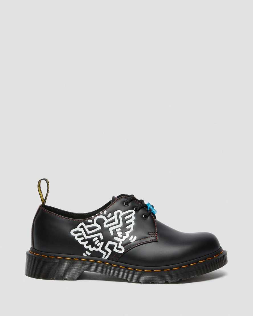 Černé pánské oxfordské boty dr. martens keith haring 1461 smooth