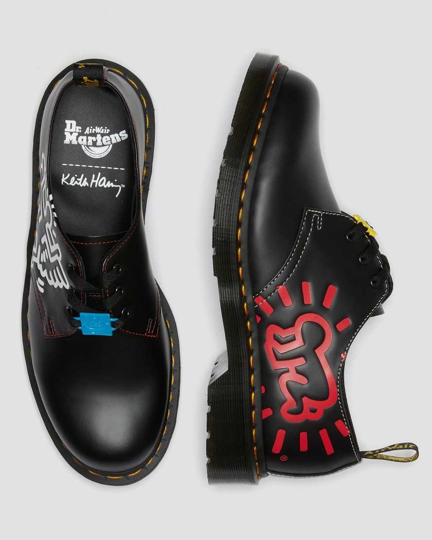 Černé pánské oxfordské boty dr. martens keith haring 1461 smooth