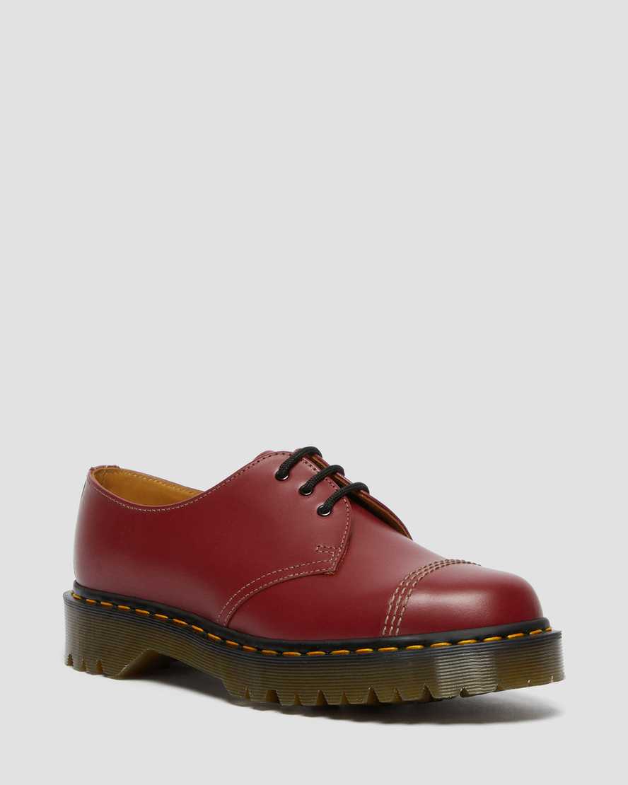 Červené pánské oxfordské boty dr. martens 1461 bex toe cap vintage v červené barvě