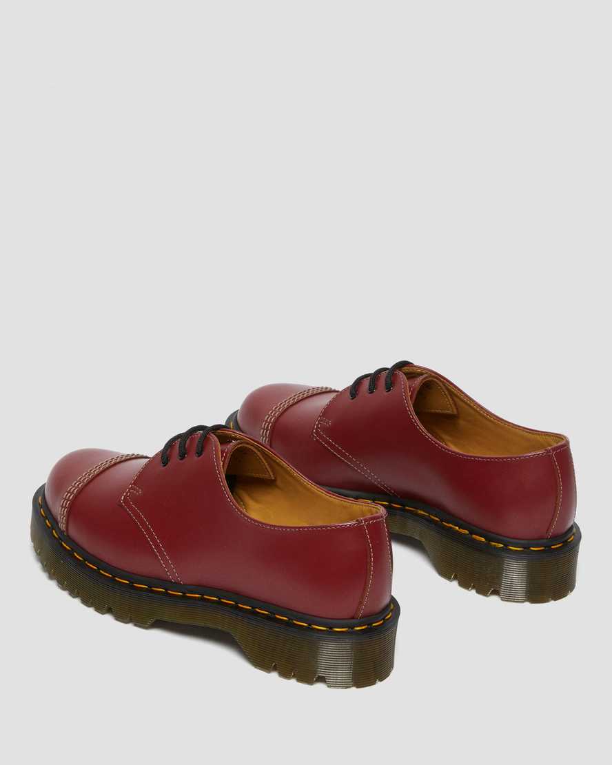 Červené pánské oxfordské boty dr. martens 1461 bex toe cap vintage v červené barvě