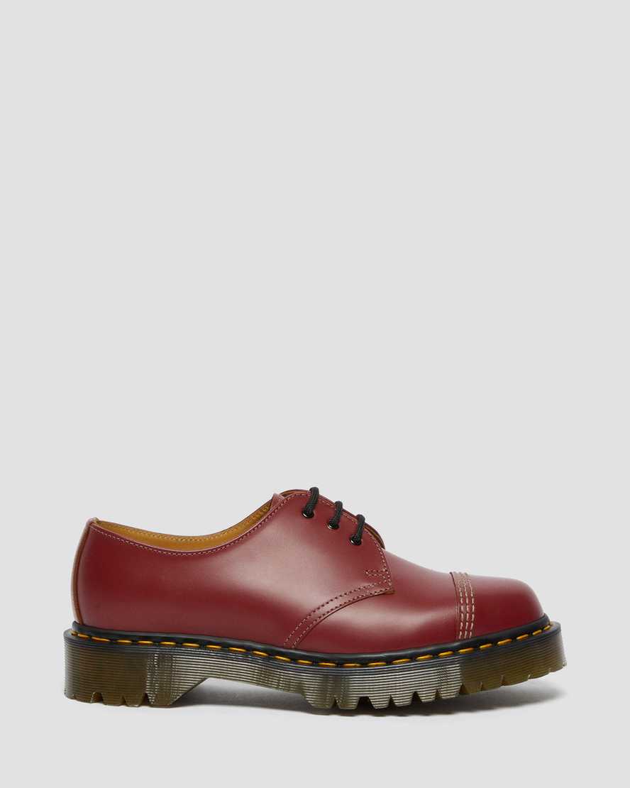 Červené pánské oxfordské boty dr. martens 1461 bex toe cap vintage v červené barvě