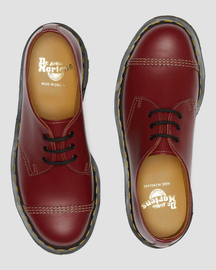 Červené pánské oxfordské boty dr. martens 1461 bex toe cap vintage v červené barvě