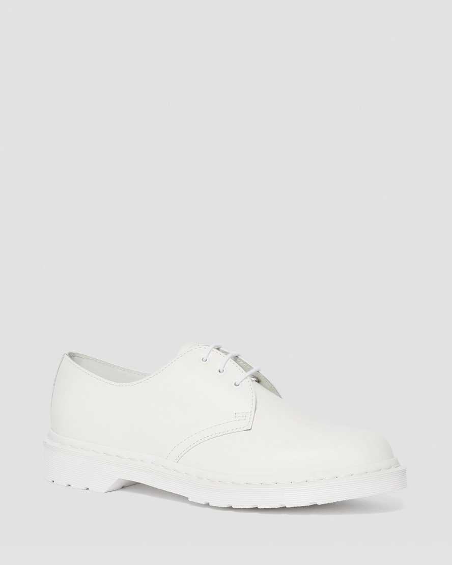 bílé pánské oxfordské boty dr. martens 1461 mono smooth