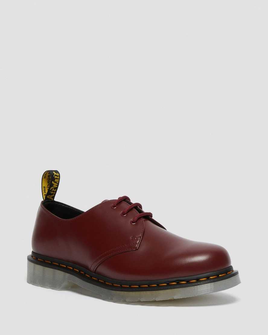 pánské oxfordské boty dr. martens 1461 iced smooth v červené barvě