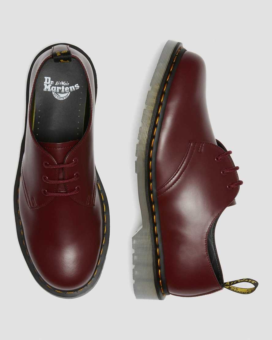 pánské oxfordské boty dr. martens 1461 iced smooth v červené barvě