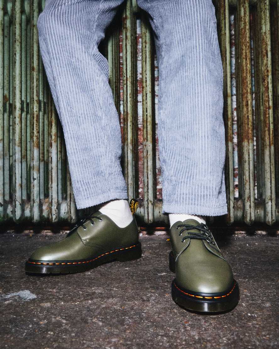 pánské oxfordské boty dr. martens 1461 verso smooth v zelené barvě