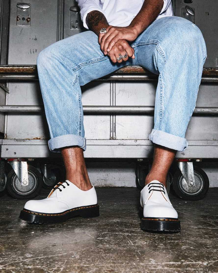 bílé pánské oxfordské boty dr. martens 1461 bex smooth