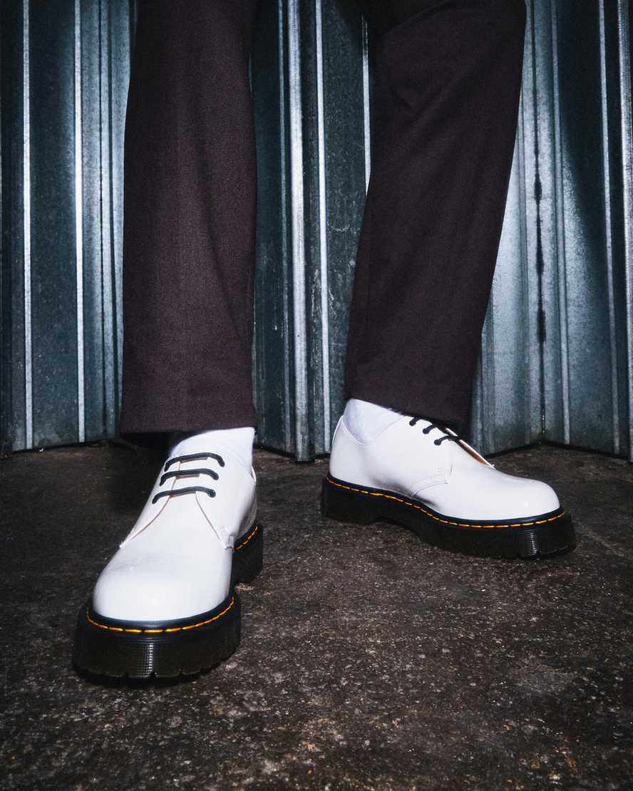 bílé pánské oxfordské boty dr. martens 1461 bex patent