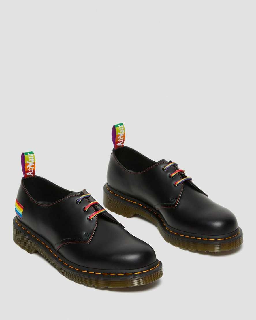 Černé pánské oxfordské boty dr. martens 1461 for pride smooth
