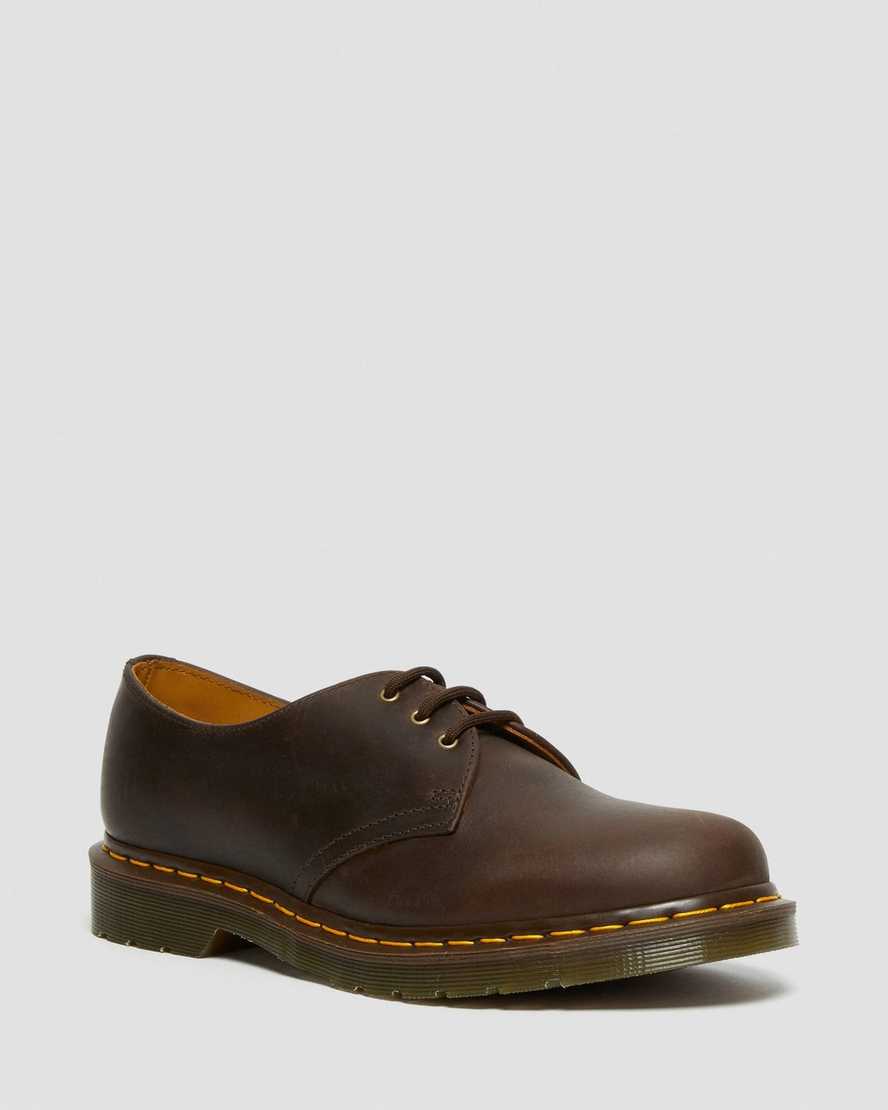 hnědé pánské oxfordské boty dr. martens 1461 crazy horse