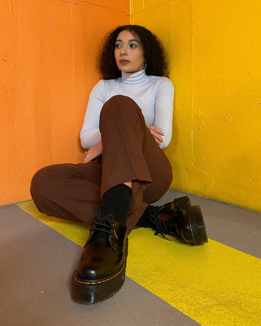 Černé pánské boty na platformě dr. martens 1461 smooth