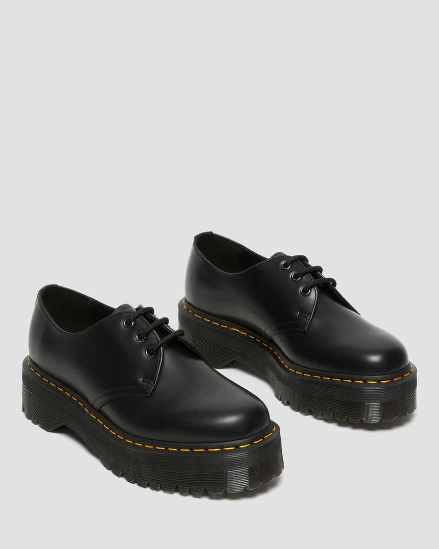 Černé pánské boty na platformě dr. martens 1461 smooth