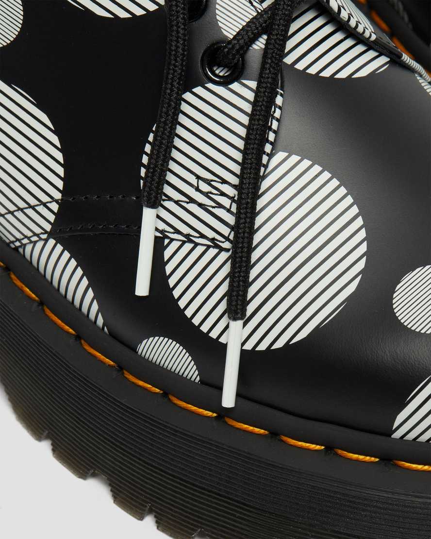 Černé pánské boty na platformě dr. martens 1461 polka dot smooth