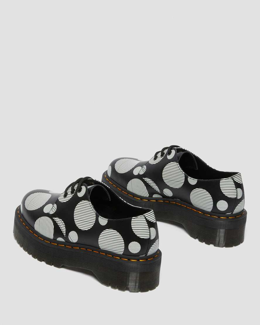 Černé pánské boty na platformě dr. martens 1461 polka dot smooth