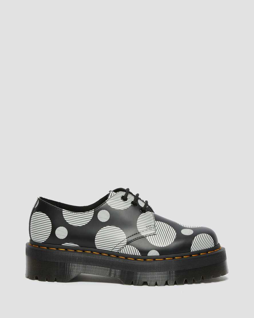 Černé pánské boty na platformě dr. martens 1461 polka dot smooth