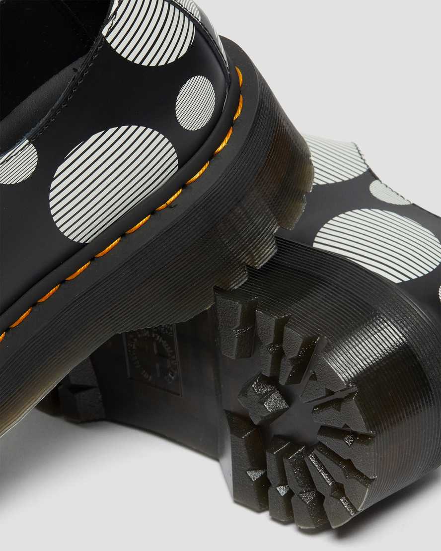 Černé pánské boty na platformě dr. martens 1461 polka dot smooth