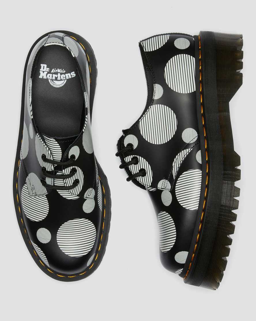 Černé pánské boty na platformě dr. martens 1461 polka dot smooth