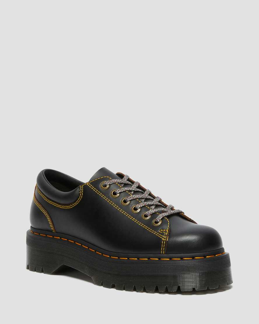 Černé pánské boty na platformě dr. martens collier s krajkou až k patě