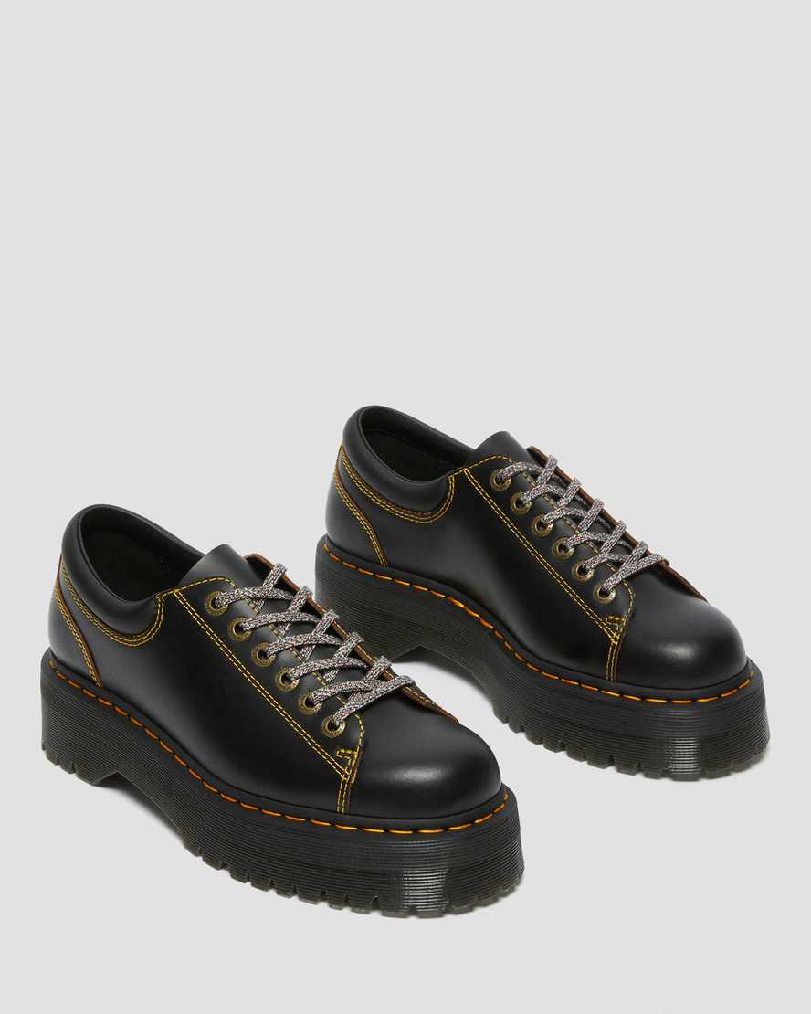Černé pánské boty na platformě dr. martens collier s krajkou až k patě
