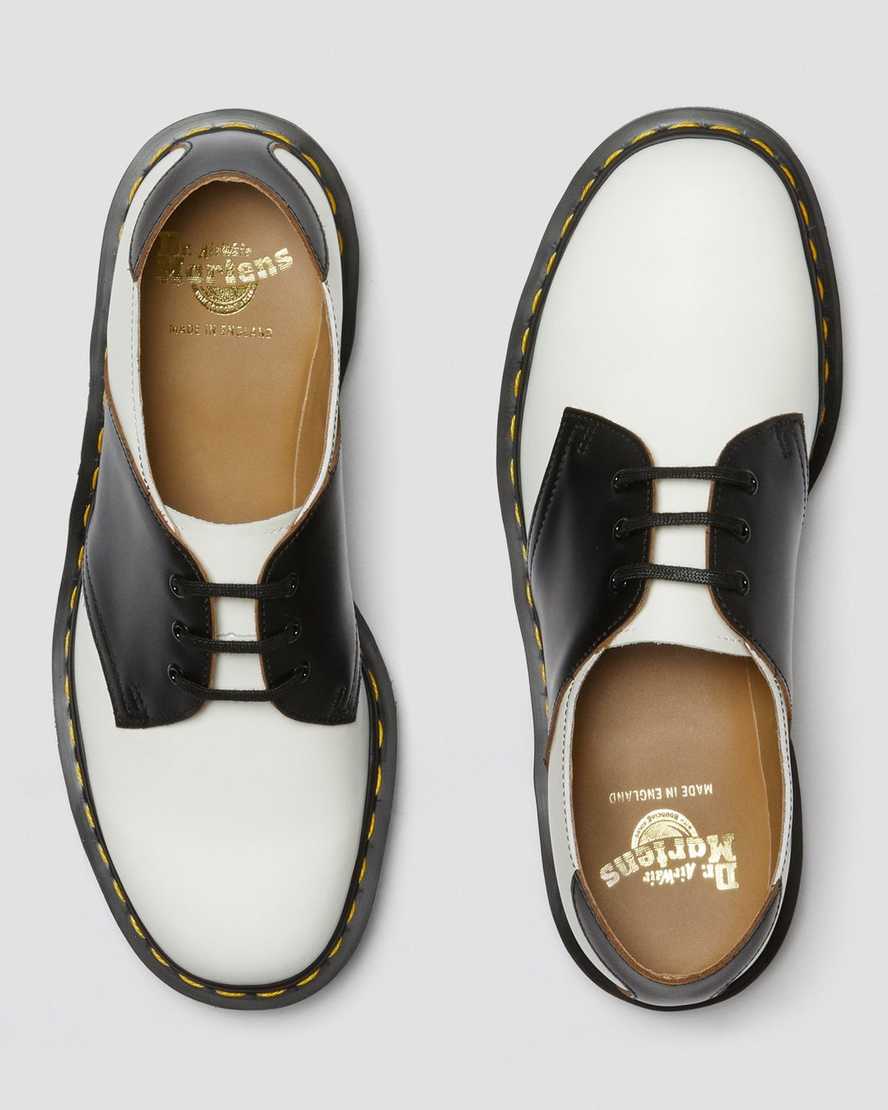 pánské boty dr. martens 1461 v bílé a černé barvě