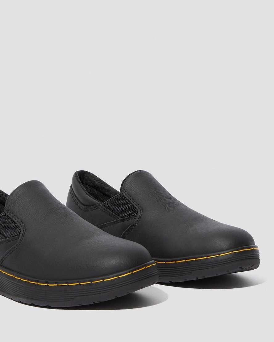 Černé pánské pracovní boty dr. martens brockley s protiskluzovou úpravou