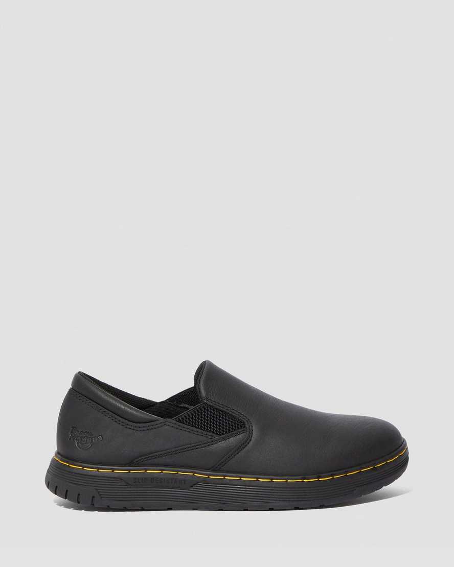 Černé pánské pracovní boty dr. martens brockley s protiskluzovou úpravou