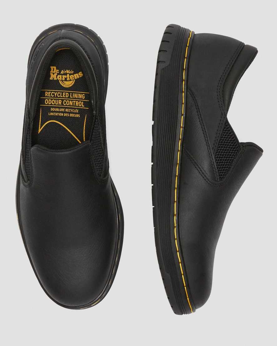 Černé pánské pracovní boty dr. martens brockley s protiskluzovou úpravou