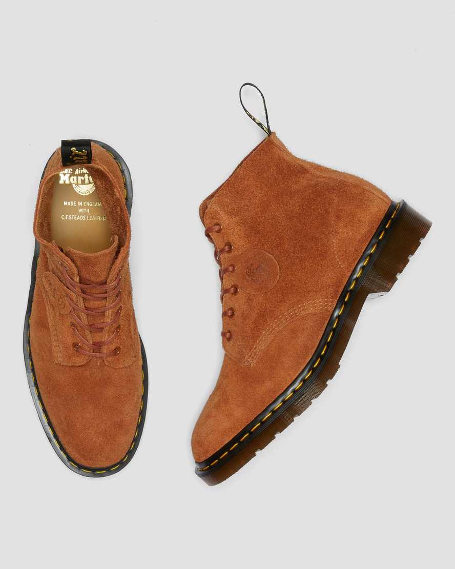 hnědé dámské kotníkové boty dr. martens 101