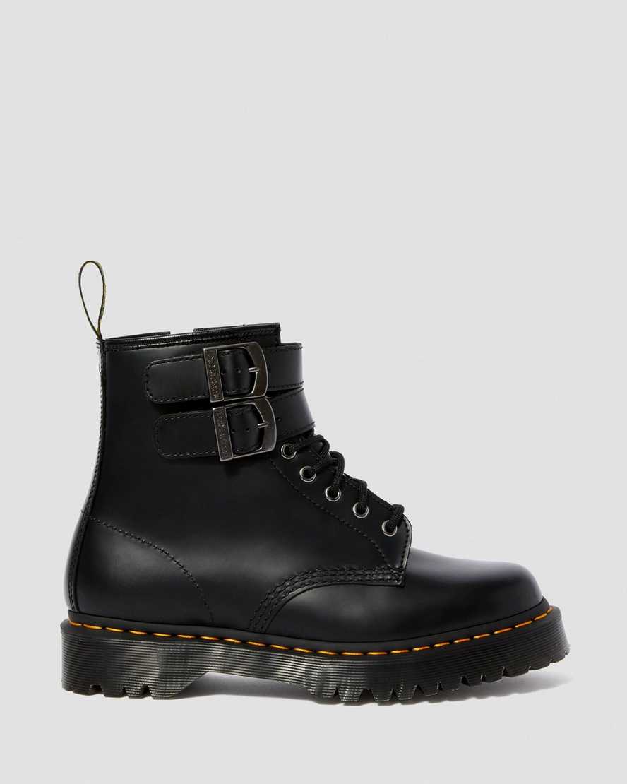 Černé dámské boty dr. martens 1460 smooth s přezkou