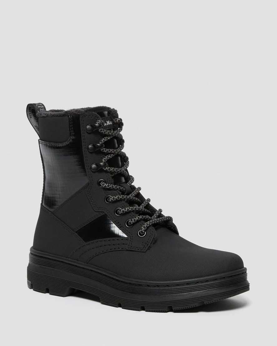 Černé dámské ležérní boty dr. martens iowa faux fur