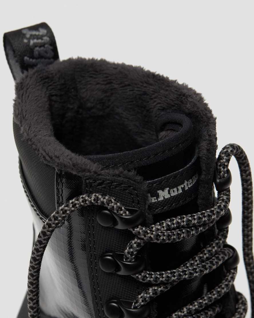 Černé dámské ležérní boty dr. martens iowa faux fur