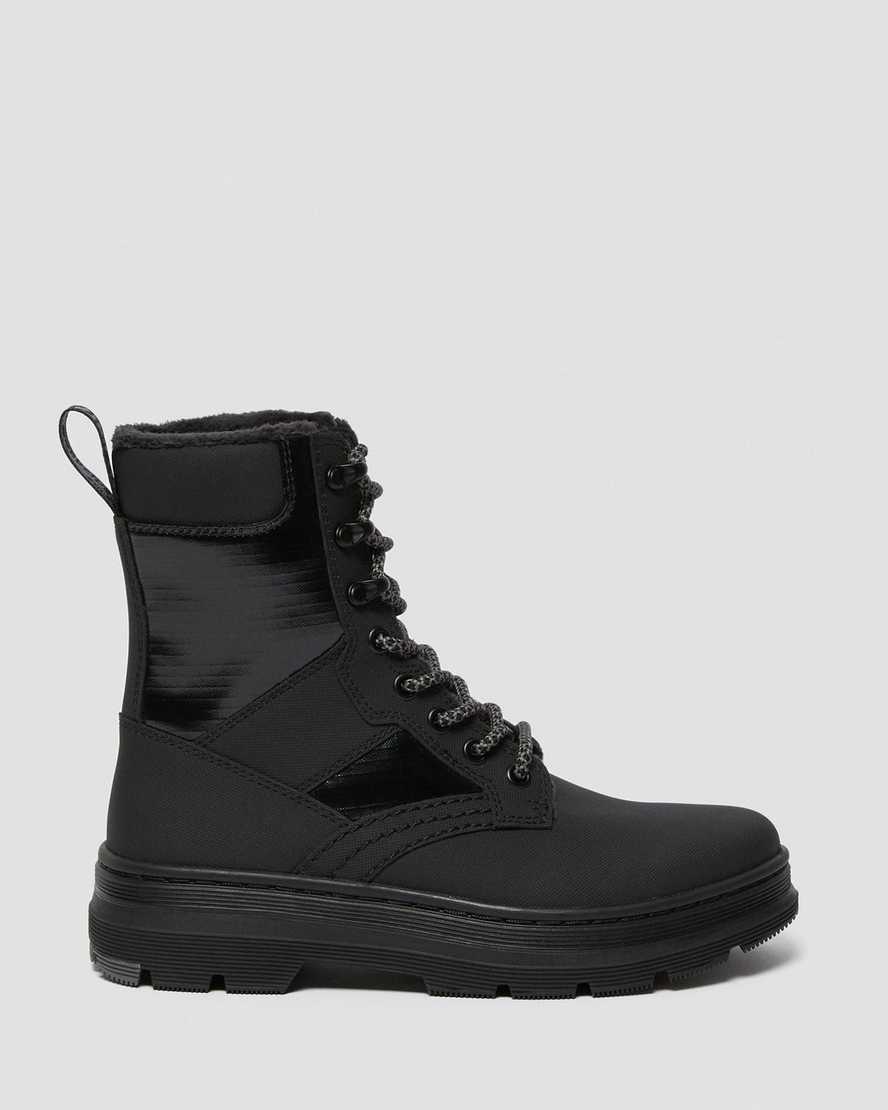 Černé dámské ležérní boty dr. martens iowa faux fur