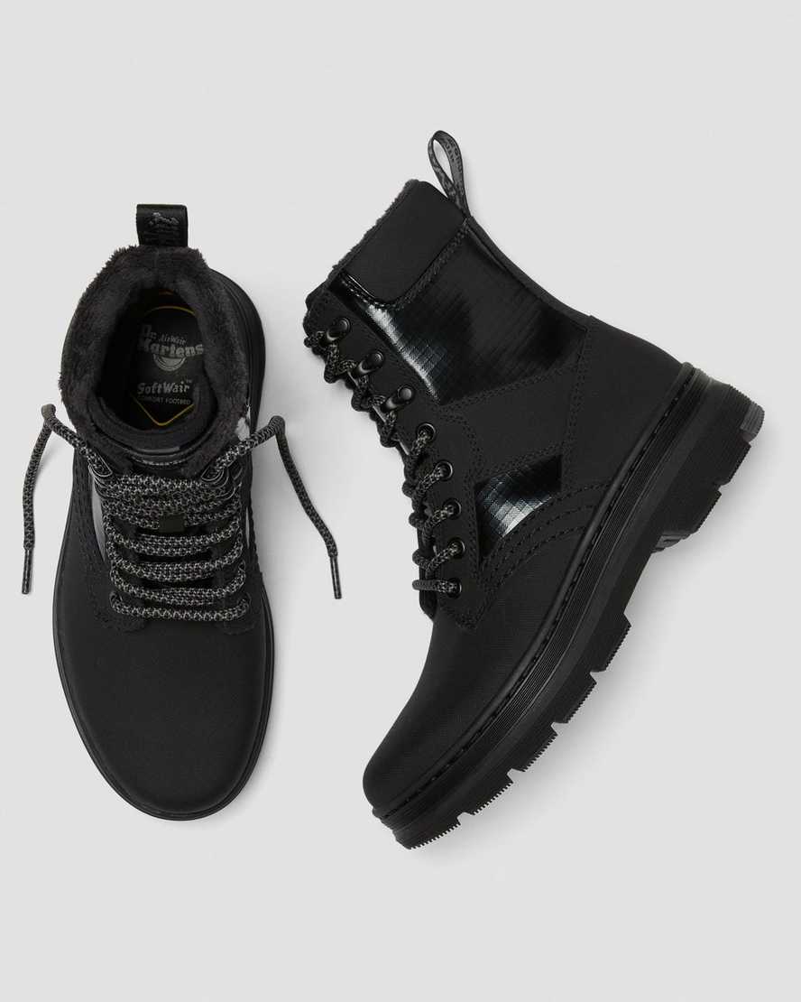 Černé dámské ležérní boty dr. martens iowa faux fur