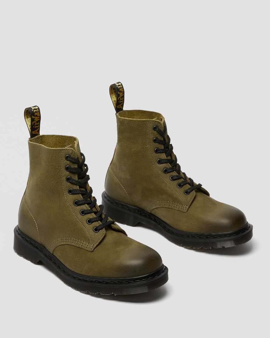 dámské ležérní boty dr. martens 1460 pascal made in england titan v olivové barvě