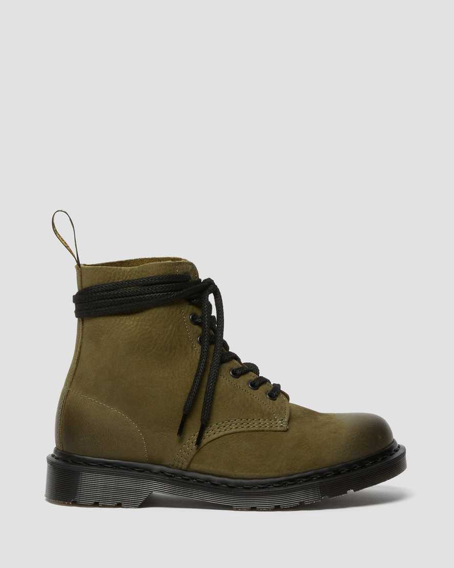 dámské ležérní boty dr. martens 1460 pascal made in england titan v olivové barvě