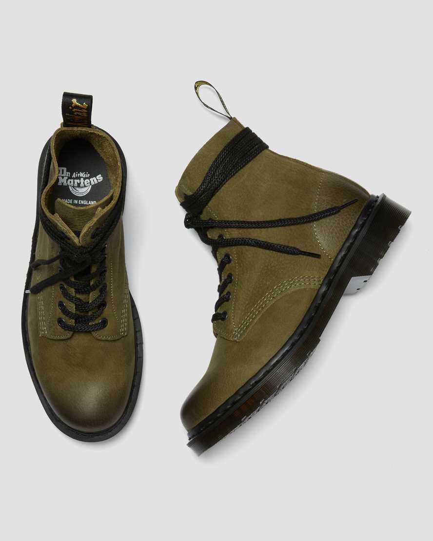 dámské ležérní boty dr. martens 1460 pascal made in england titan v olivové barvě