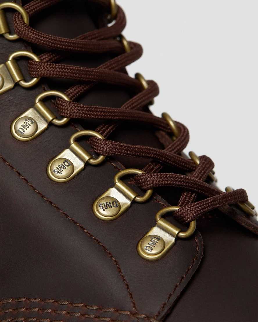 tmavě hnědé dámské volnočasové boty dr. martens 1460 dms wintergrip fleece