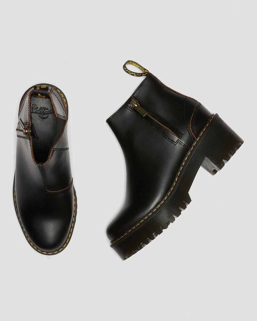 Černé dámské chelsea boty dr. martens rometty ii vintage smooth