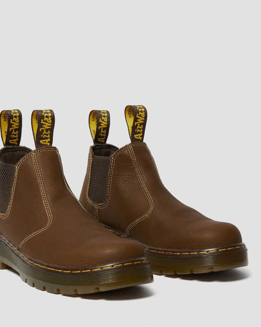 hnědé dámské boty dr. martens hardie work chelsea