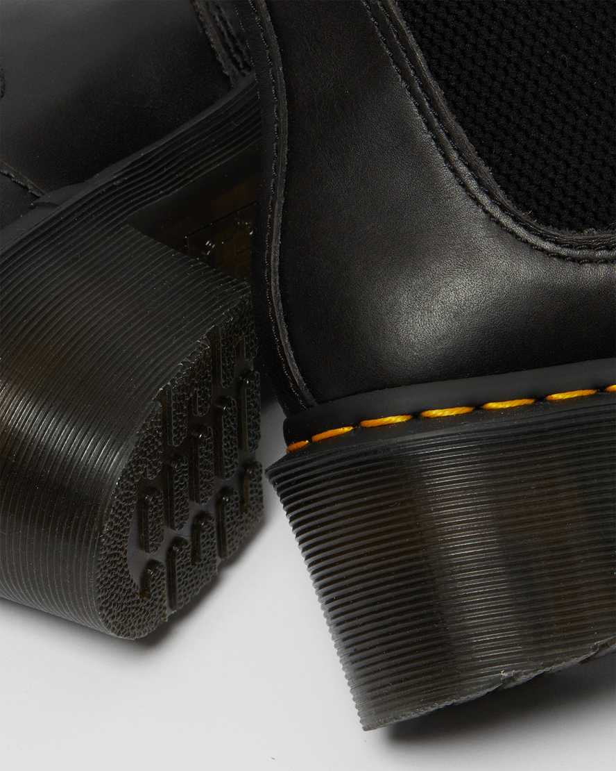 Černé dámské boty na podpatku dr. martens cadence chelsea