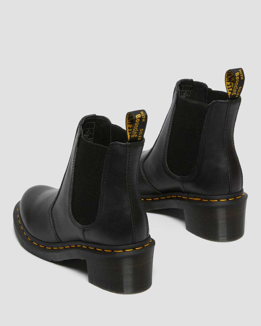 Černé dámské boty na podpatku dr. martens cadence chelsea
