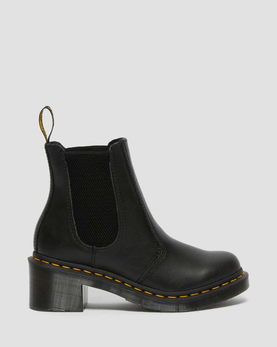 Černé dámské boty na podpatku dr. martens cadence chelsea